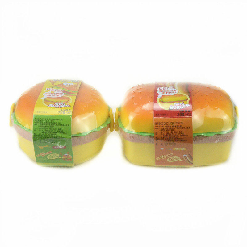 山姆冠超市YUPI优皮汉堡包软糖便当盒热狗熊仔橡皮糖果100g 趣味