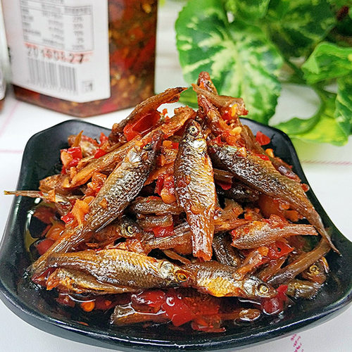 山姆超市湖南特产柴火鱼干罐装农家香辣火培小鱼仔下饭菜瓶装熟食