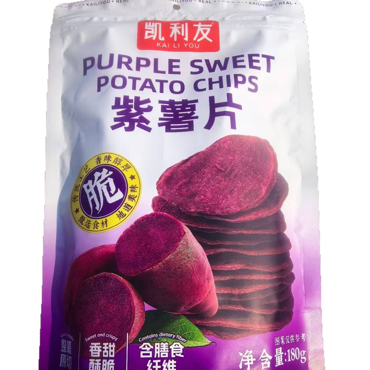 山姆超市跨境红薯片地瓜干180g紫薯片番薯干片薯片零食袋装一整箱