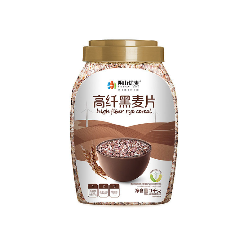 山姆冠超市阴山优麦高纤黑麦片1千克(桶)