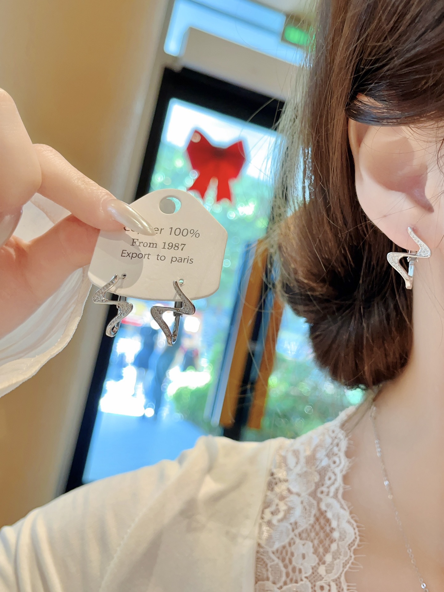 纯银波浪耳扣耳环女轻奢百搭简约耳饰小众设计感高级气质Ins