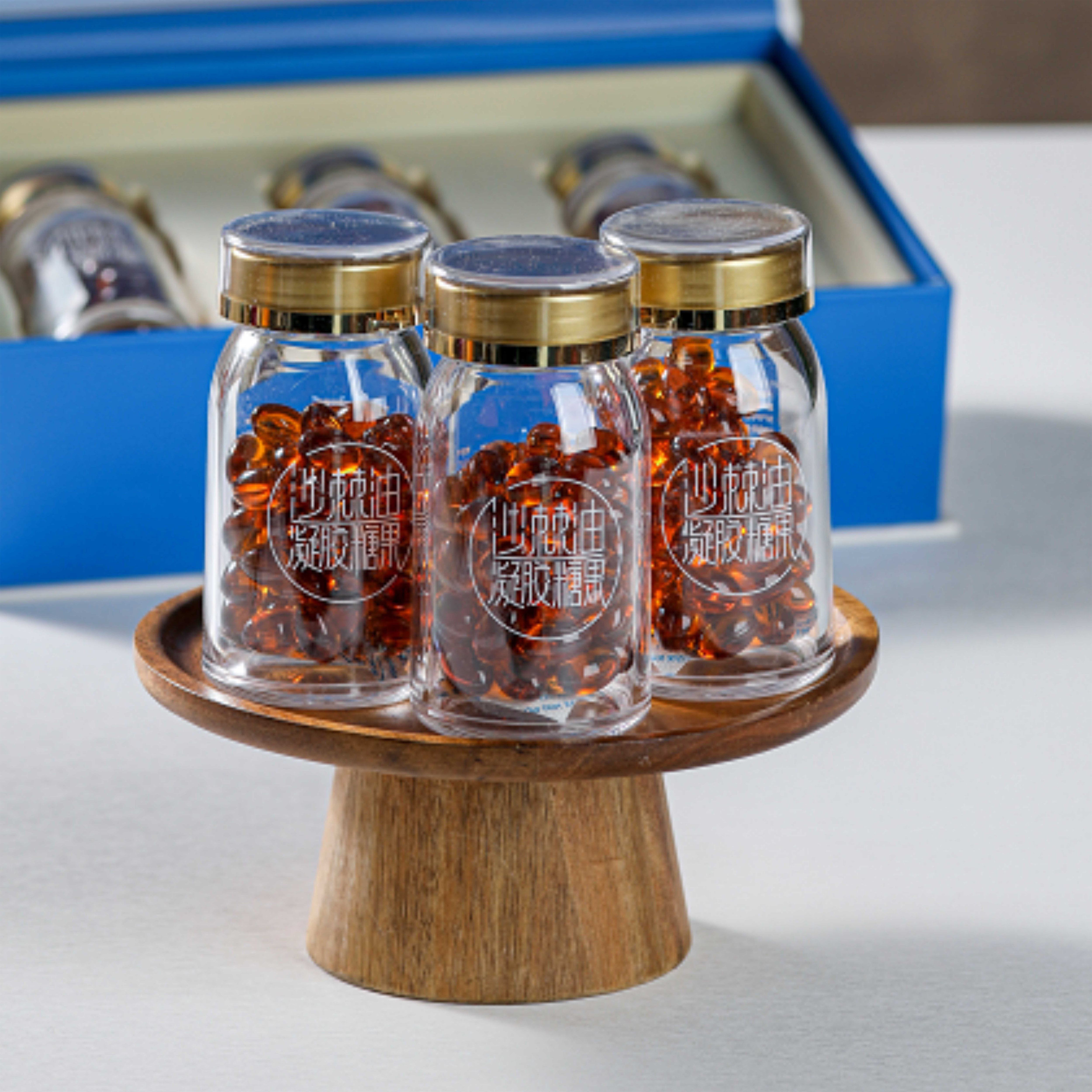 新疆特产慧华圣果正品内服外用沙棘油凝胶糖果沙棘籽油礼盒3瓶装