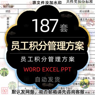 公司员工绩效积分制管理方案流程管理表格EXCEL模板ppt积分奖惩表