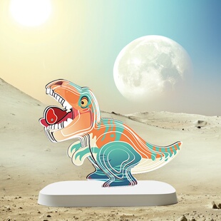 儿童手工纸质恐龙3D立体拼图动物模型拼装玩具益智小礼品圣诞简单