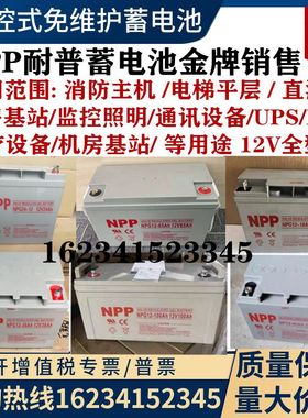 NPP耐普蓄电池NPG/NP12V100AH7/17/24/38/40/55/65/120AH机房消防