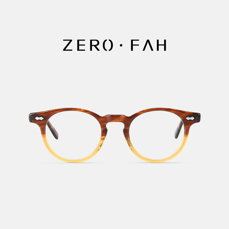 日本进口板材复古手工配近视眼镜架中性圆框男女潮梨形wow眼镜505