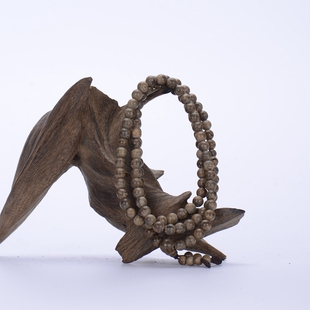 【正区老料东马软丝】佛珠手串印尼沉香念珠6MM108颗精品收藏D02