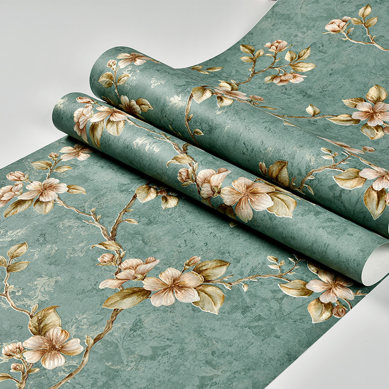 美式田园3D立体浮雕壁纸