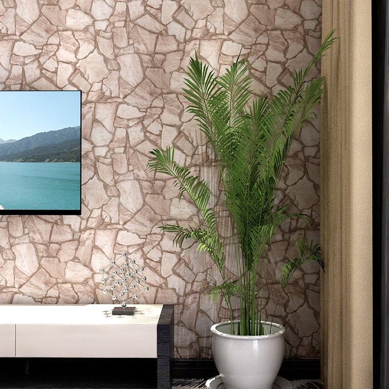 岩石复古墙纸pvc电视背景墙壁纸