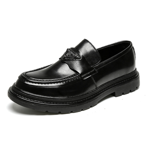 413-1/YS503/P105 新款欧洲站一脚蹬男士乐福鞋黑色休闲皮鞋男鞋图片