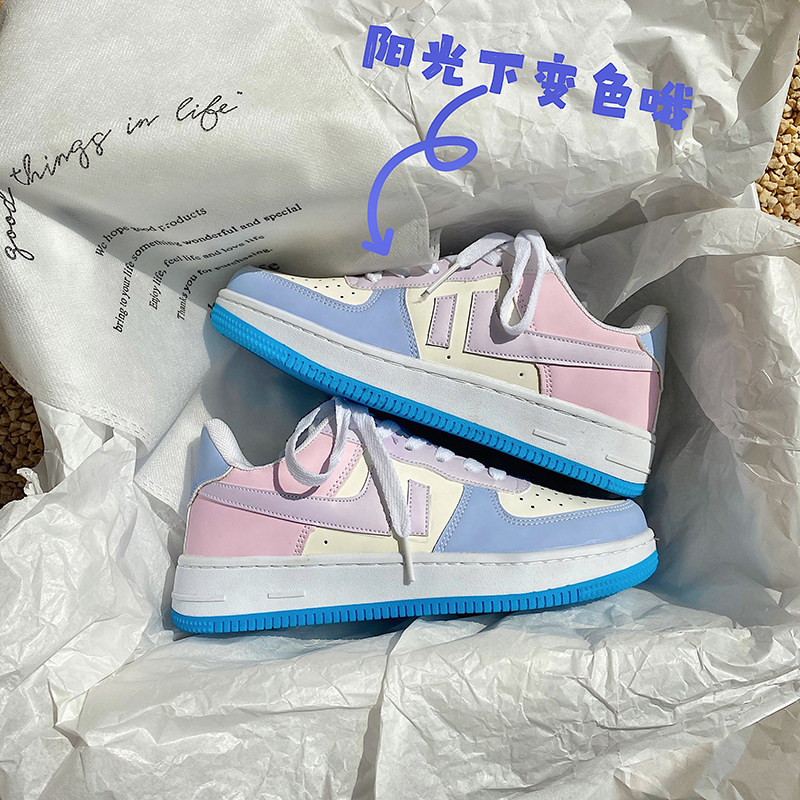 413-1/YS44/P65新款个性板鞋男女情侣变色龙小白鞋潮流休闲鞋,男鞋休闲鞋,星座748（原星座413-1）