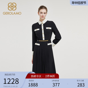 典雅通勤显瘦气质简约裙子女 GEROLAMO女装 连衣裙2023年秋冬新款