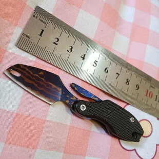 户外EDC随身多功能生存大马士革高碳钢钓鱼野营迷你小刀水果刀