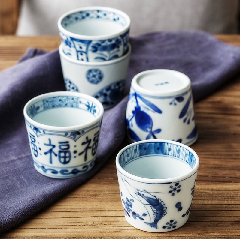 釉下青花陶瓷蓝凛堂陶瓷味碟茶杯