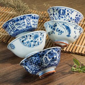 蓝凛堂碗日式家用陶瓷饭碗面碗光峰日本进口餐具高脚米饭碗