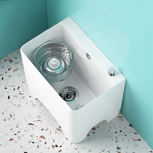 ARPOW拖把池45cm双驱动家用阳台高脚拖布池地拖水槽长方形带龙头