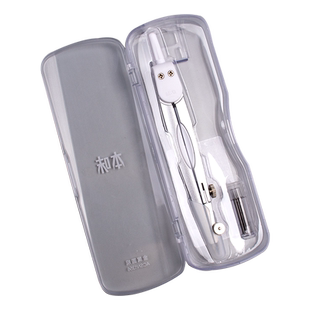 晨光本味金属圆规纯色ACSN1356磨砂收纳盒装学生用考试用半圆绘图优品磨砂银机械制图工具文具圆规学生专用