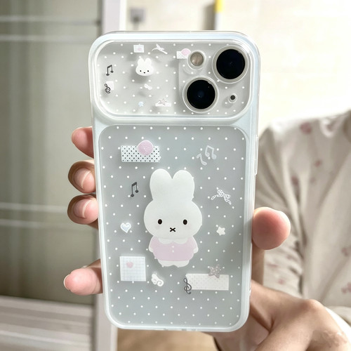 ins风波点音符小兔大视窗适用苹果/iphone17手机壳16promax爆款15全包软壳14pro女13可爱12透明11防摔保护套