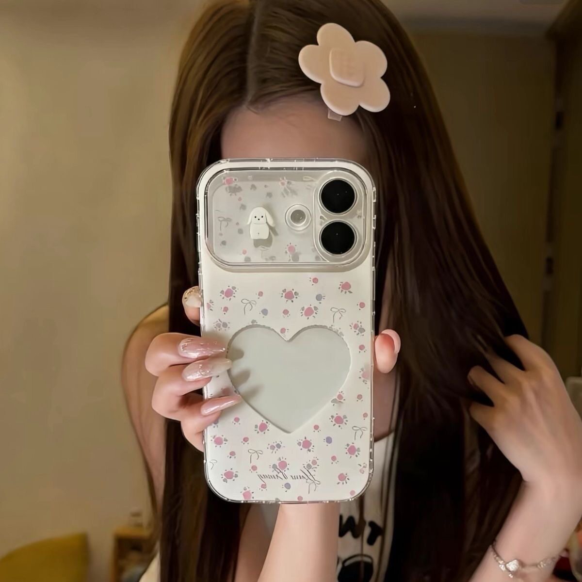 韩系ins风碎花兔子小众适用苹果/iphone17手机壳16promax爆款15全包软壳14pro女13可爱12透明11防摔保护套