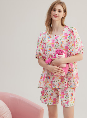 女性棉夏季新品外居家服可爱甜美