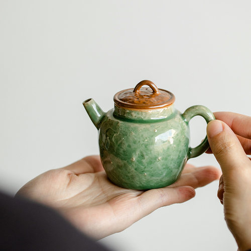 结晶釉小艺壶家用过滤茶壶中式功夫茶具陶瓷茶水壶冲茶器泡茶小壶-封面