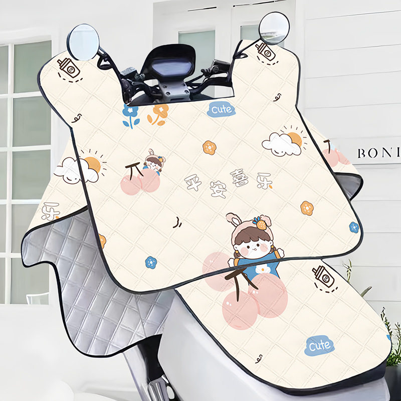 挡风被夏季电动车挡风罩防水防风夏天电瓶车三轮车带坐垫防晒罩