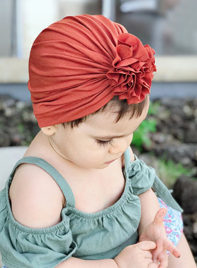 春夏季薄款ins夏天婴儿公主帽女宝宝新生儿百天印度帽子春款女宝