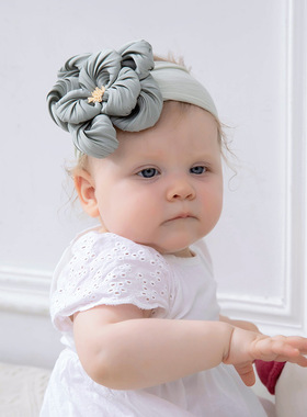 ins婴儿宝宝发饰柔软舒适尼龙花朵发带儿童饰品弹力可爱公主头箍