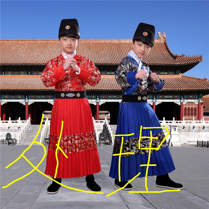明制汉服飞鱼服儿童童锦衣卫衣服