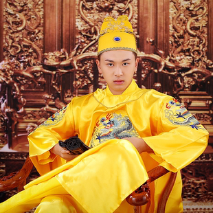 明朝皇帝服装龙袍男皇上古装明制汉服刺绣黄袍皇后王爷演出服衣服
