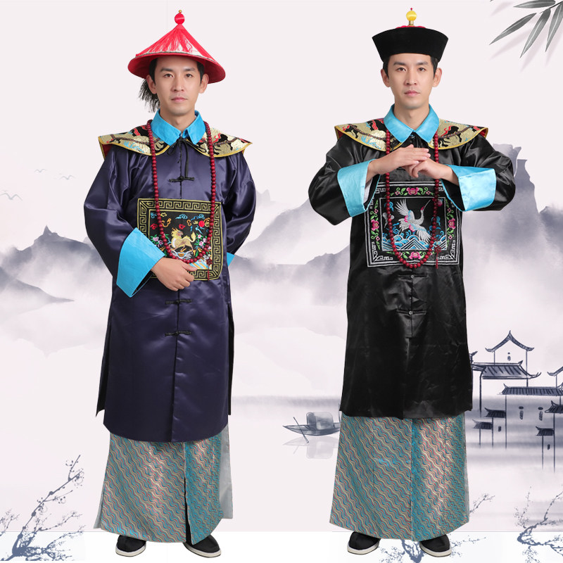 清朝官服黑色李鸿章林则徐古装王爷侍卫士兵服影视演出服饰送帽子_虎窝淘