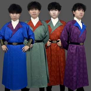 唐制圆领袍男款古装唐朝双面穿印花汉服长安的荔枝袍同款官服秋冬