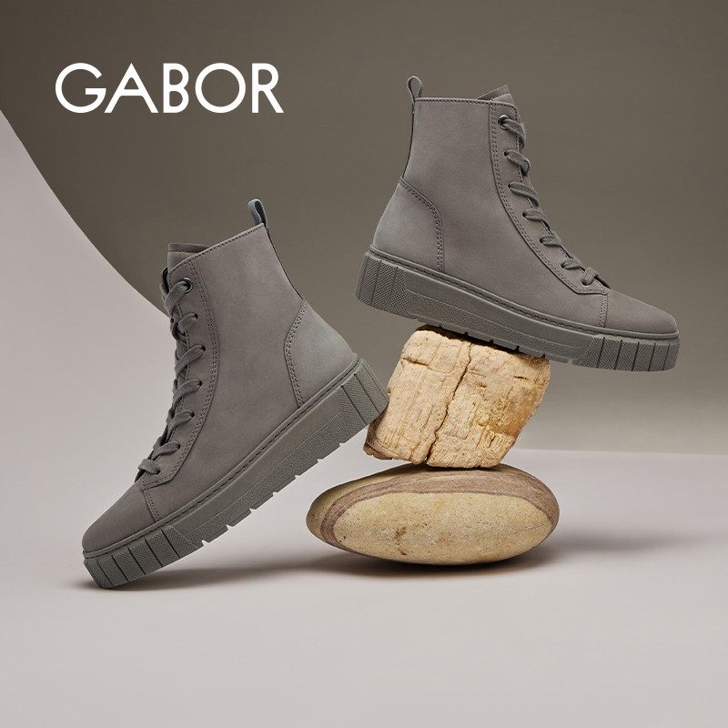 GABOR日单纯原日系厚底系带短靴图片