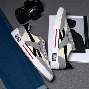 透气帆布鞋 春季 百搭潮流低帮板鞋 男士 子男 男鞋 学生休闲鞋 2026新款