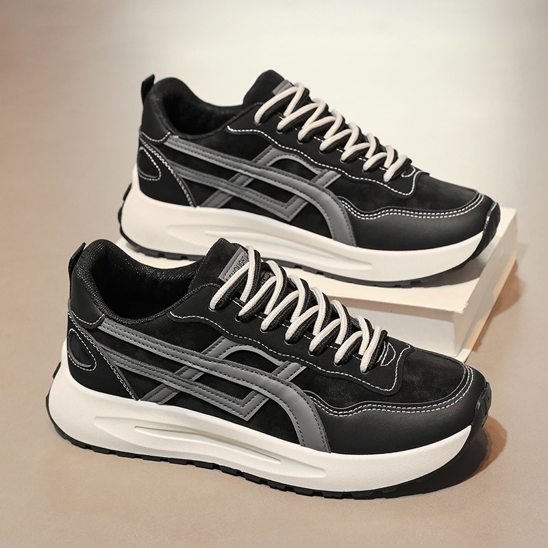 男鞋2025新款黑色增高德训鞋男士百搭厚底潮鞋防滑阿甘运动休闲鞋,流行男鞋,德训鞋,淘宝优惠券,粉丝福利购,淘宝优惠卷