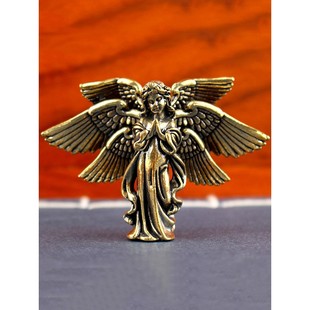 纯铜六翼天使摆件六翅膀覆古实心黄铜爱神丘比特铜雕欧美风工艺品