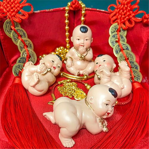 早生贵子摆件求福娃安床