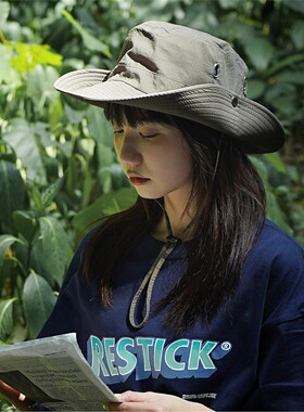 日系大帽簷抽绳防晒渔夫子