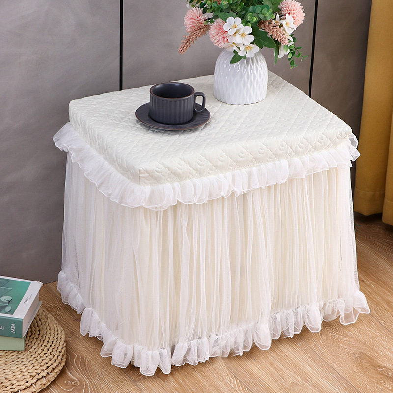 2025新款床头柜盖布套罩公主蕾丝打印机保险柜盖巾家用防滑防尘罩