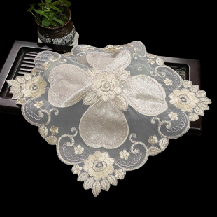 茶盘茶具布巾简约小方巾欧式 蕾丝水壶电饭煲厨房小家电防尘小盖巾