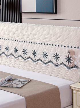 全包床头套罩软包简约现代防尘北欧1.8米2米可定制床靠背保护套罩