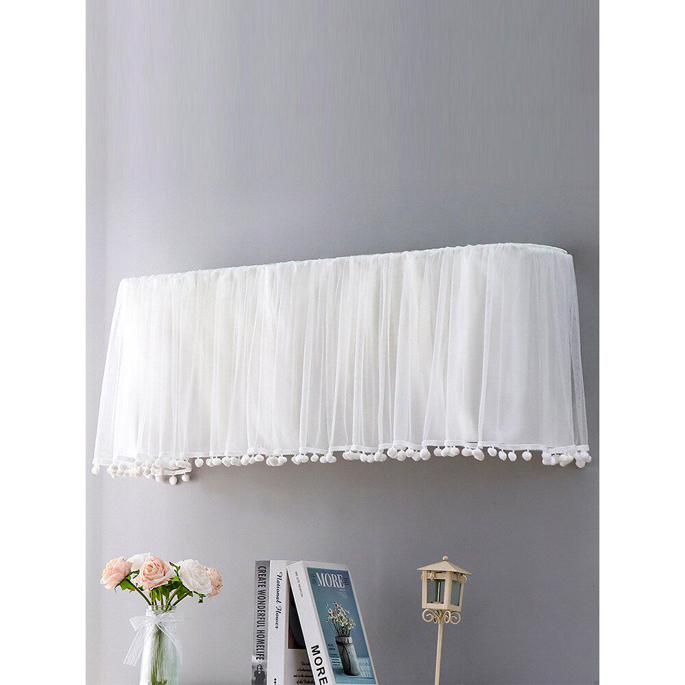 白色蕾莎开机不取空调罩1.5匹挂机空调套适用美的格力空调防尘罩