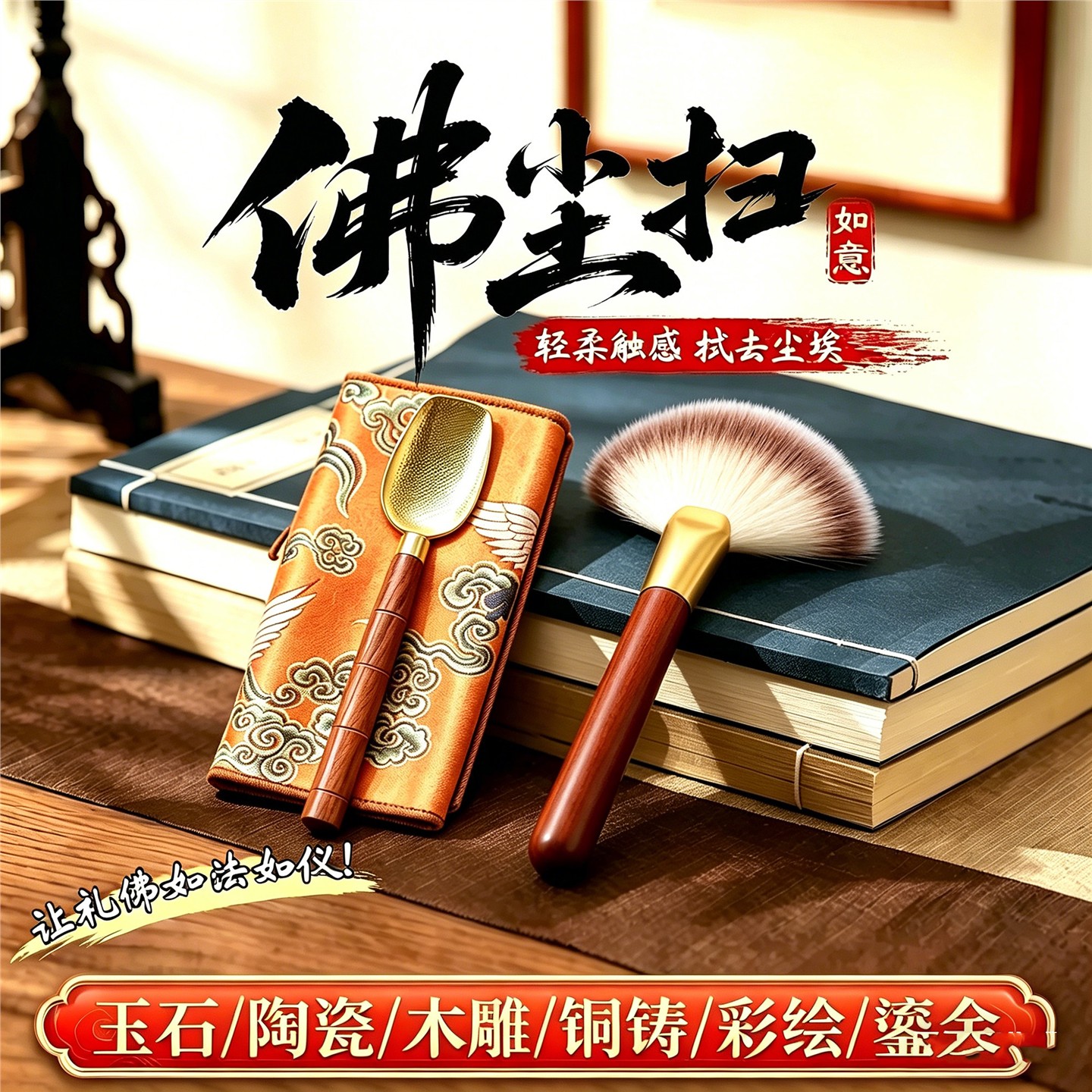 佛尘扫净刷8cm宽面像清理