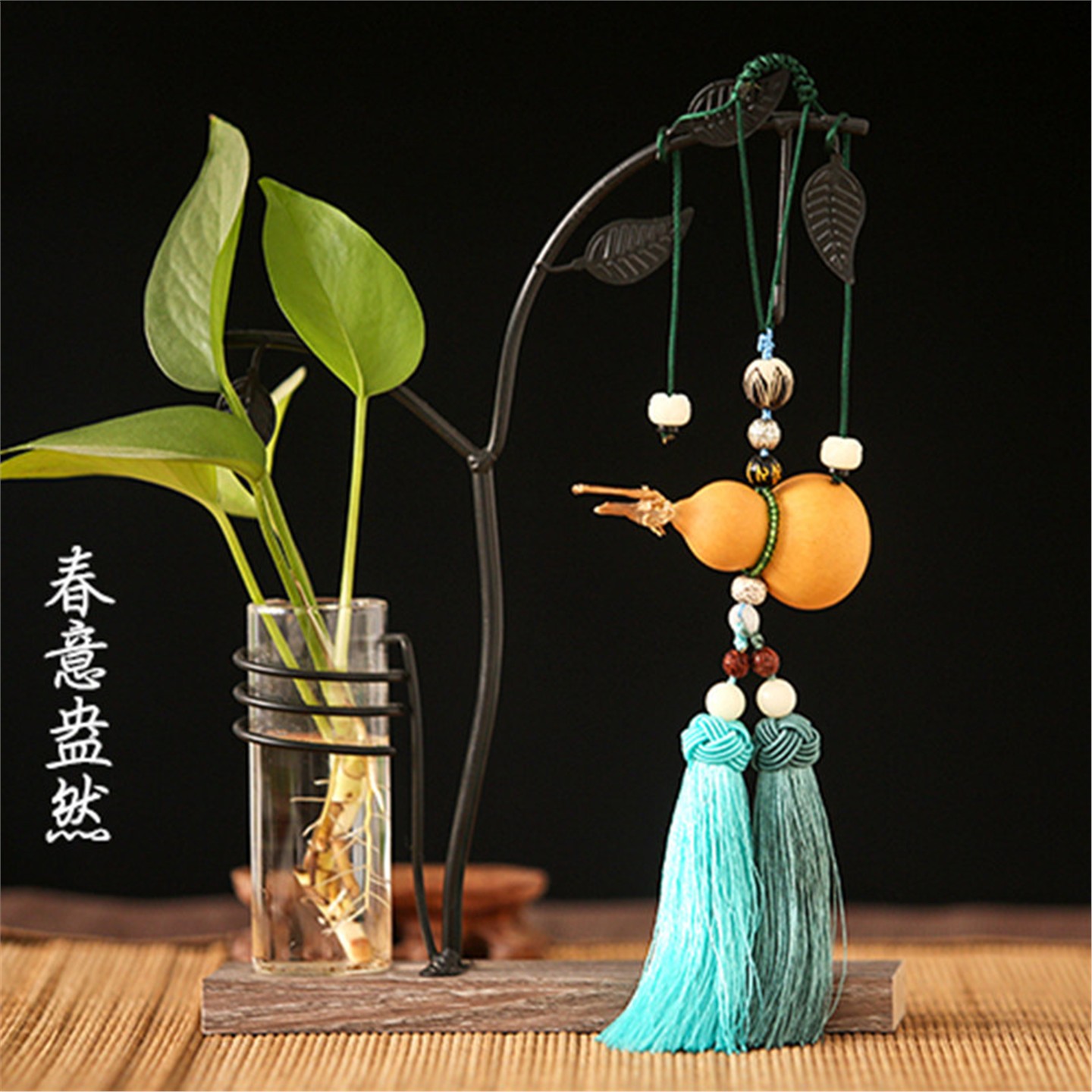 新版天然葫芦汽车挂件莲花