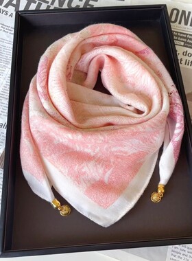 磁吸护颈小围巾2025新款秋冬方巾女款三角丝巾披肩高级感防风围脖