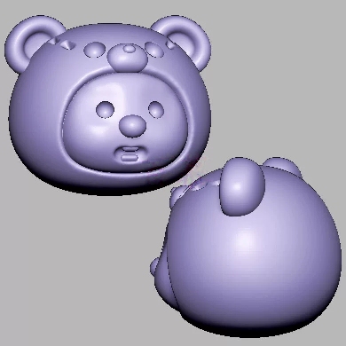 露比熊头小熊露比圆雕图雕刻机图纸stl文件三维立体图3d模型3361