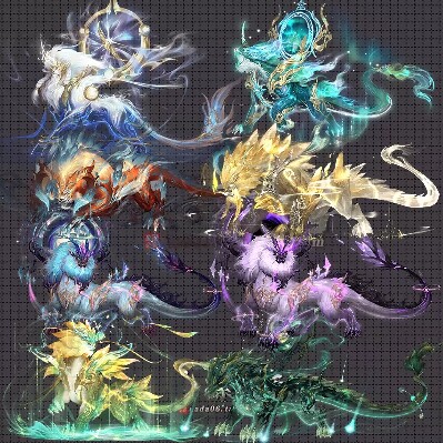 传奇特效素材 8组天魔神兽 UI特效展示界面 动态内观PNG格式S1100