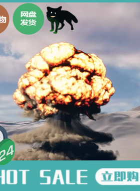 UE5.4空中地面原子核弹爆炸蘑菇云vdb特效Nuke Explosions Pack
