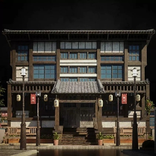 UE5现代日式街道商店住宅房屋FBX建筑Japanese Neighborhoods