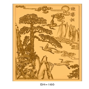 迎客松松鹤松鹤延年精雕图，jdp+bmp